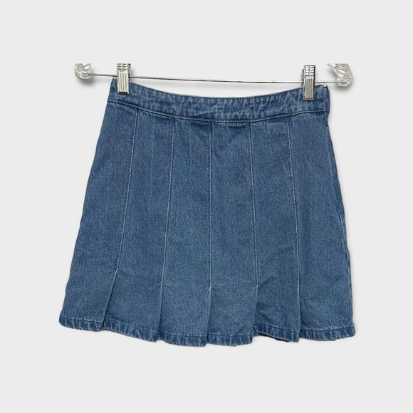 Lelis Demin Pleat Detail Side Zip Mini Skirt NEW WITH TAGS - Picture 3 of 7